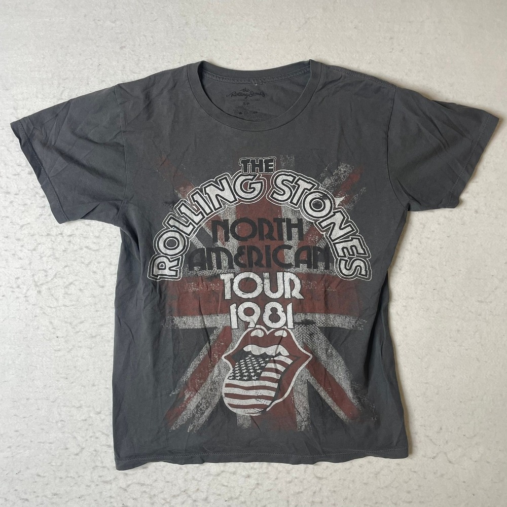 The Rolling Stones North American Tour 1981 Graphic T Shirt Gray S‎ P